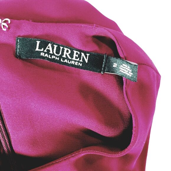 LRL Ralph Lauren Shift Dress 2 Women Cold Shoulder Red Cranberry NEW NWT Office - Picture 6 of 12